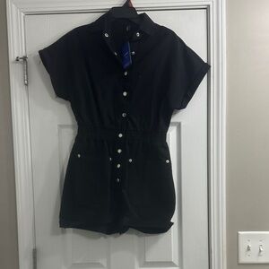 Black Button-Up Jumpsuit